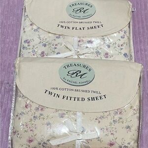 NWT TREASURES BY RACHEL ASHWELL, TWIN SHEETS STRATFORD ROSE